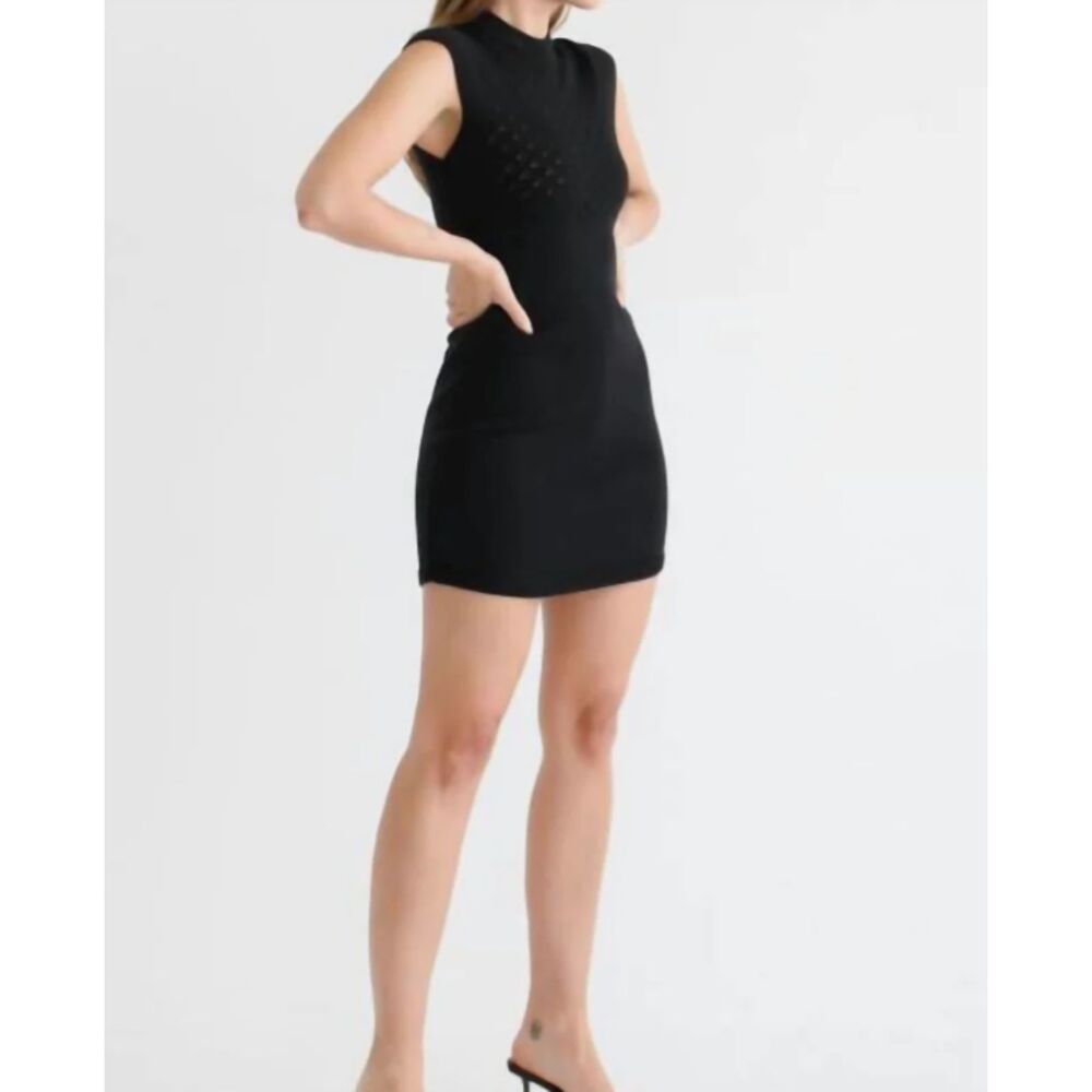 NWT Rumored Women Birkin Mini Sweater Dress Black Size M Sleeveless $120 retail